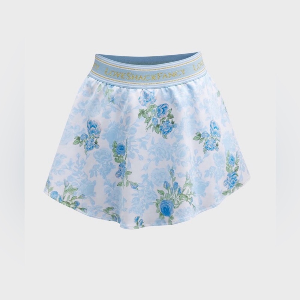 LoveShackFancy Balbino Tennis Skirt /Skort Floral
